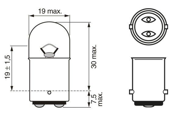 Bosch 1987302237 Glühlampe, Blinkleuchte für Audi BMW Fiat Ford 1970-09