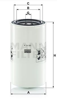 Mann-Filter W14003 Filter, Arbeitshydraulik für Case IH Steyr 09->